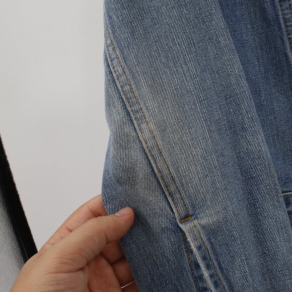 Levis LVC Jacket Womens Small Orange Tab Cotton Embroidered Sleeve Denim Trucker - Picture 8 of 16